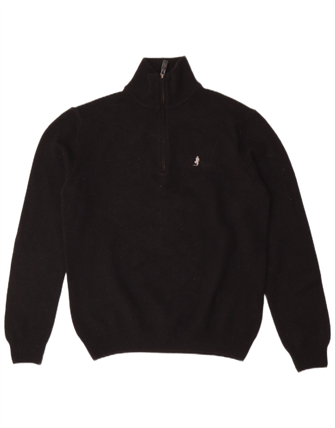 Marlboro Classics Mens Zip Neck Jumper Sweater Medium Black Wool