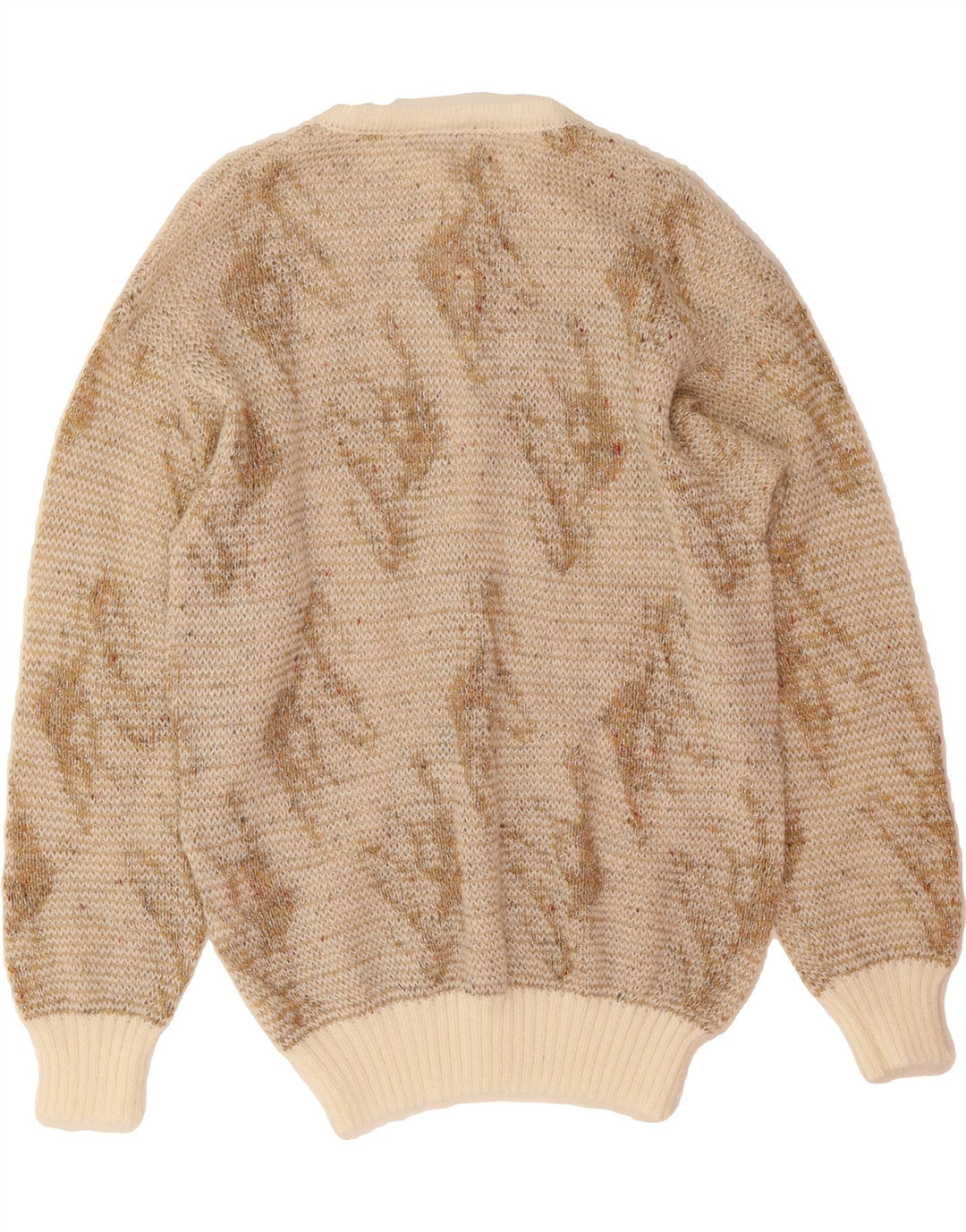 VINTAGE Womens Crew Neck Jumper Sweater EU 38 Medium Beige Flecked Vintage Vintage and Second-Hand Vintage from Messina Hembry 