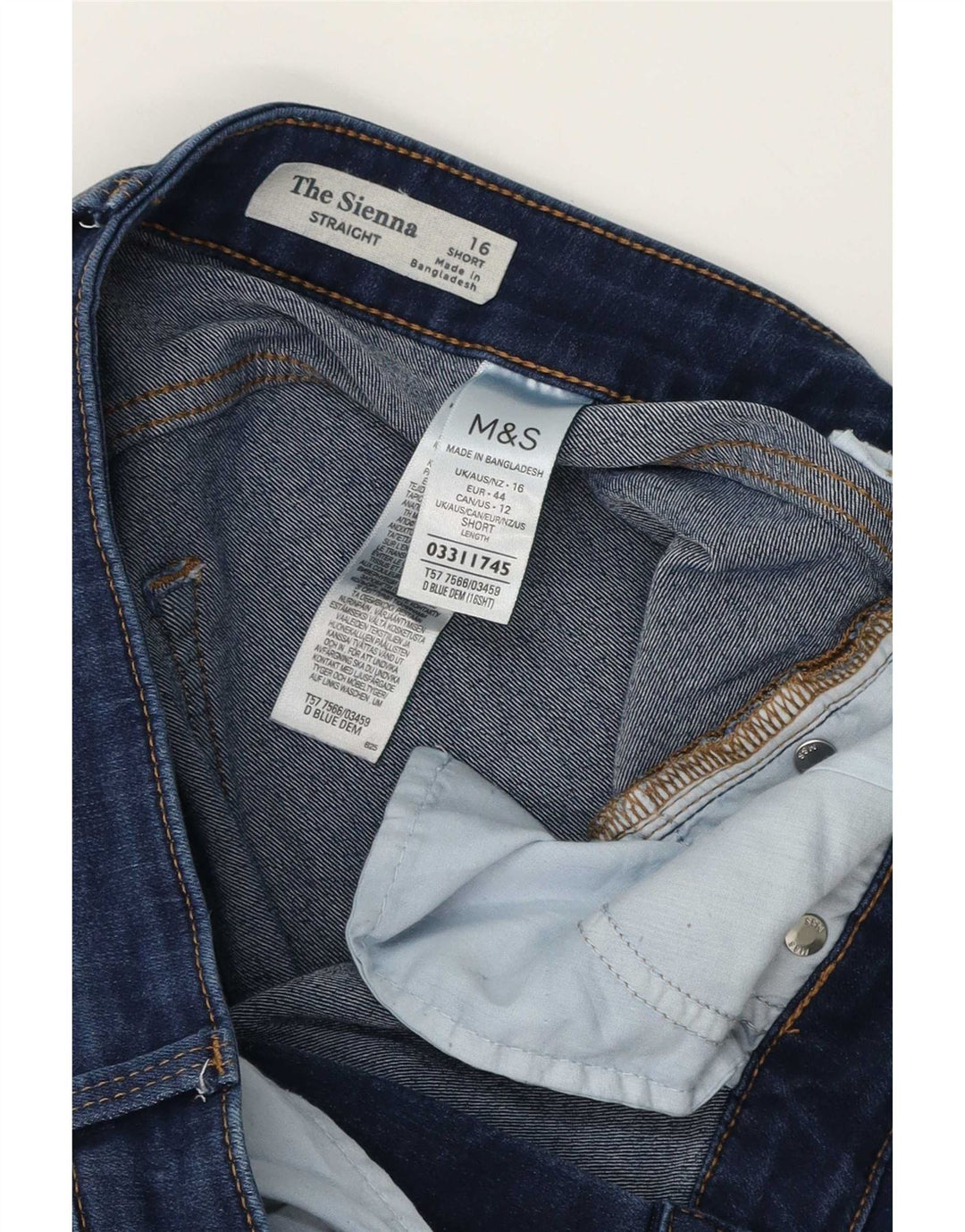 Marks & Spencer Dame Straight Jeans UK 16 Large W34 L28 Navy Blue