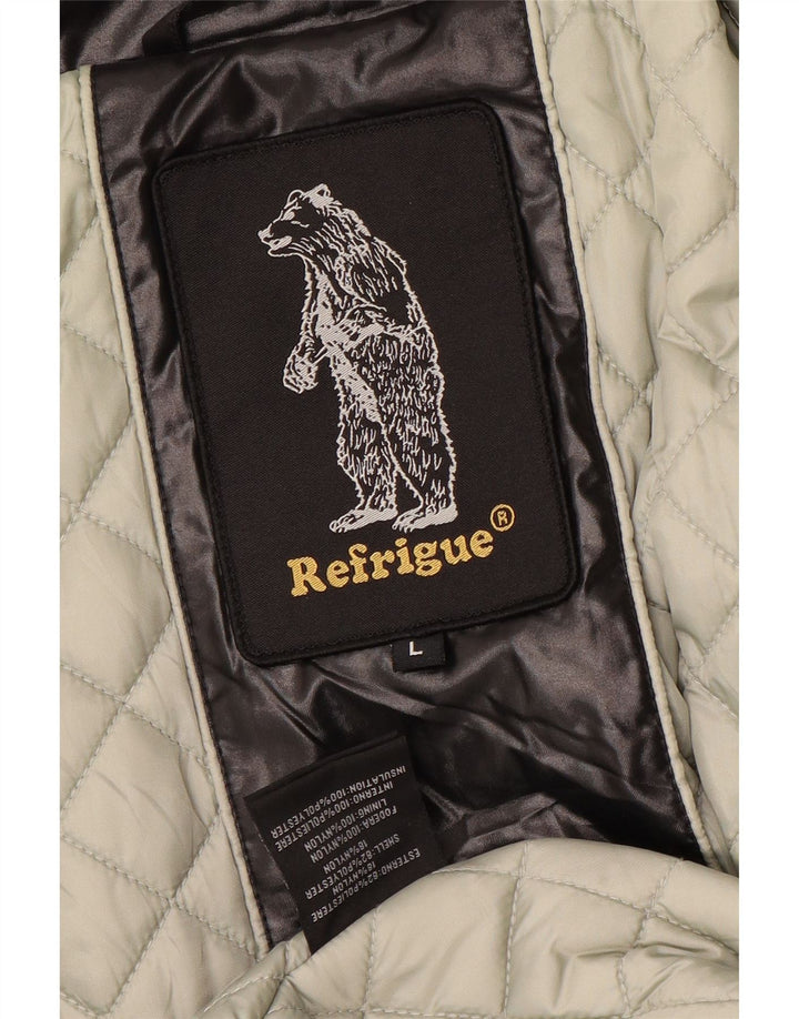 Refrigue Herre Bomber Polstret Jakke UK 40 Stor Sort Polyester