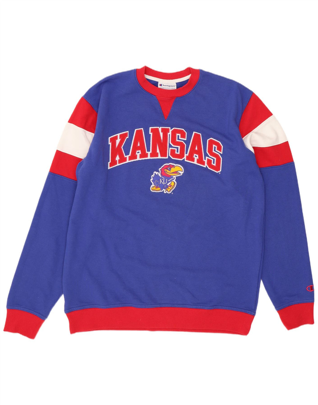Champion Herre Kansas Graphic Sweatshirt Jumper Large Blue Colourblock