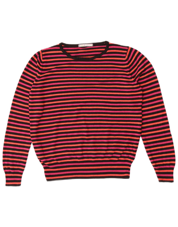 Marks & Spencer Dame Boat Neck Jumper Sweater UK 14 Medium Pink Stribet