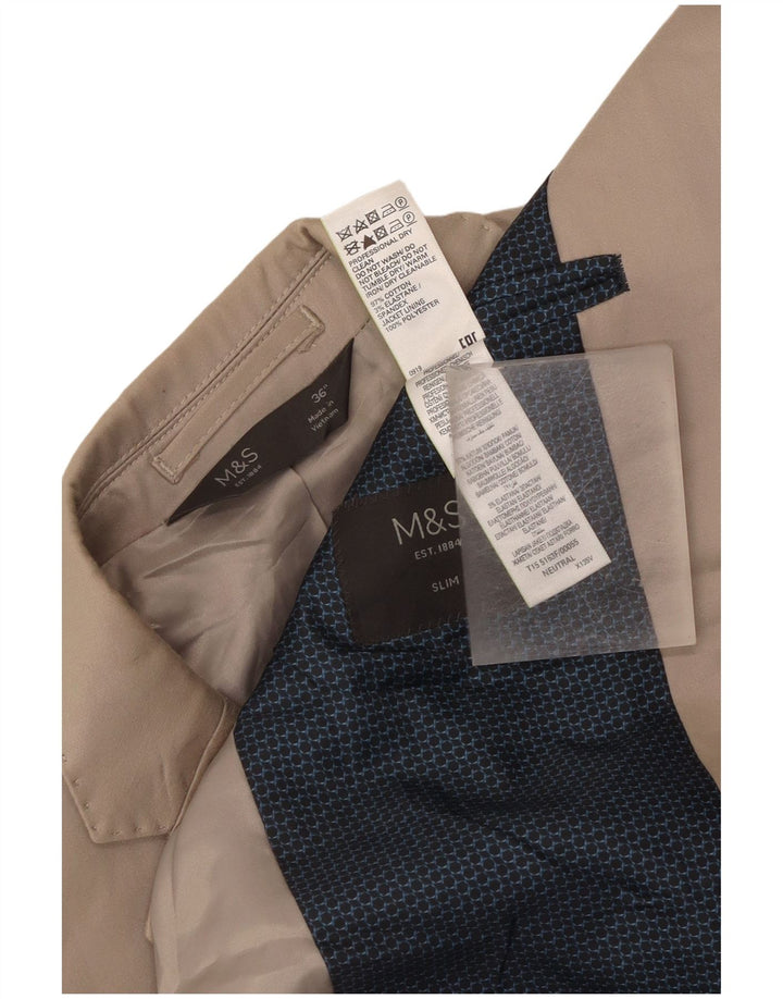 Marks & Spencer Herre 2-knaps Slim Fit Blazer Jacket UK 36 Small Beige