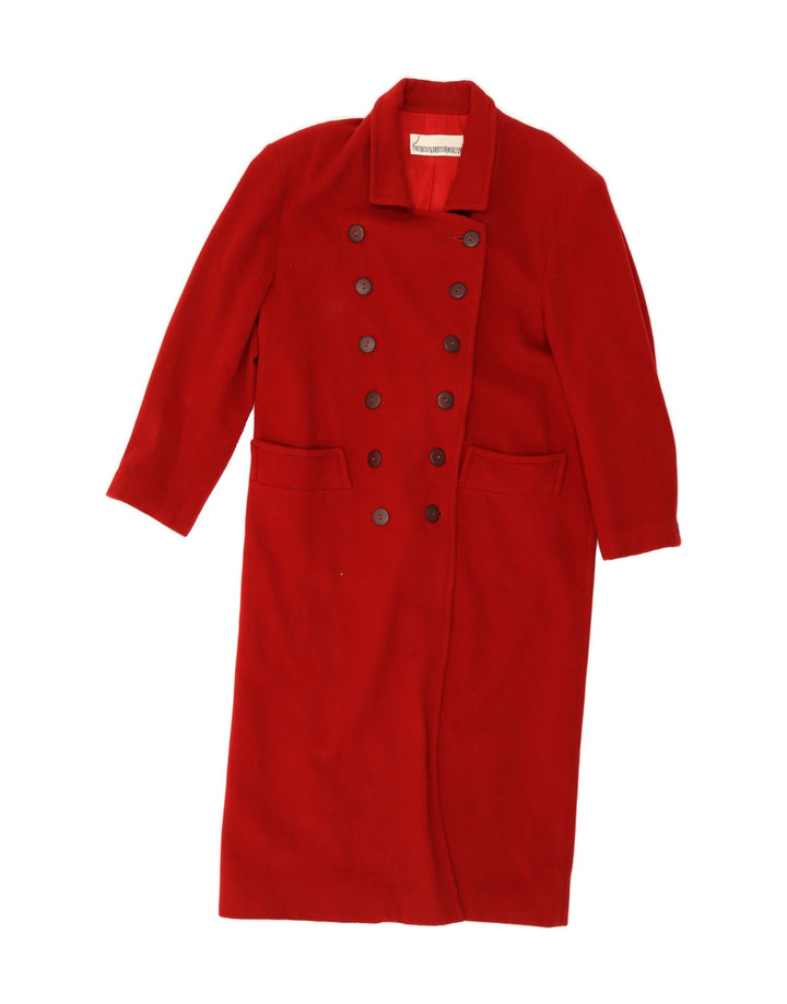 VINTAGE Womens Double Breasted Coat UK 12 Medium Red Vintage Vintage and Second-Hand Vintage from Messina Hembry 