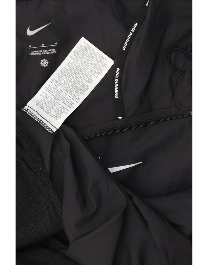 NIKE Oversized regnjakke med hætte til kvinder UK 14 Medium Black Polyester