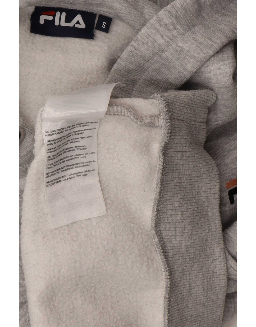 Fila hættetrøjetrøje til kvinder i overstørrelse UK 10 Lille grå polyester