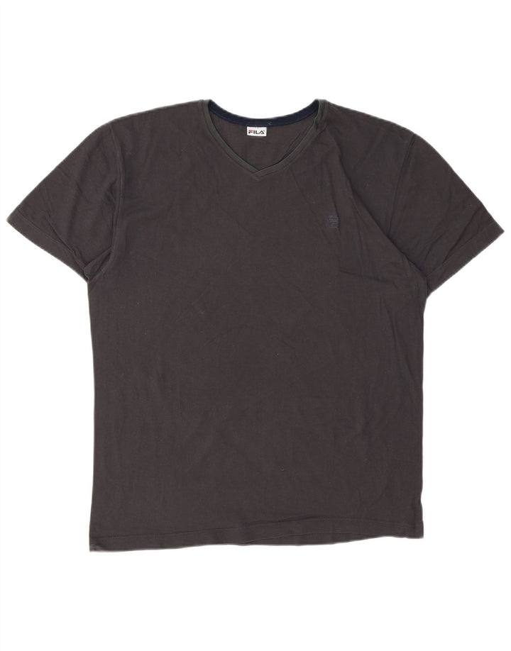 Fila Herre T-Shirt Top Medium Grå Bomuld