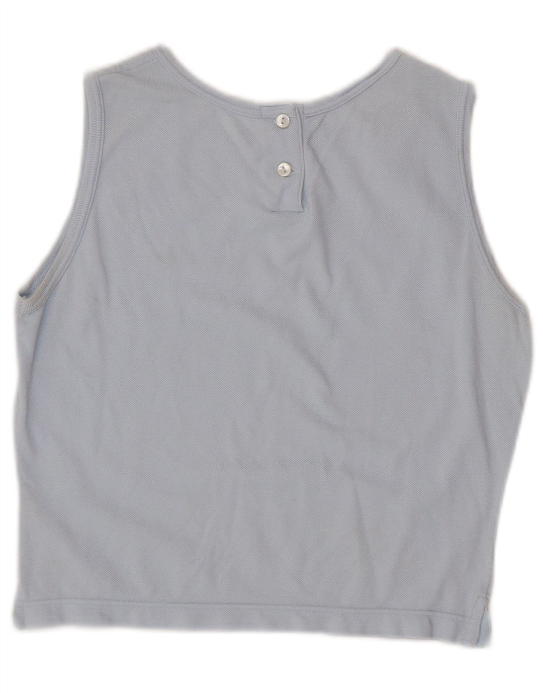 LACOSTE Womens Crop Vest Top Størrelse 40 Medium Blue Bomuld