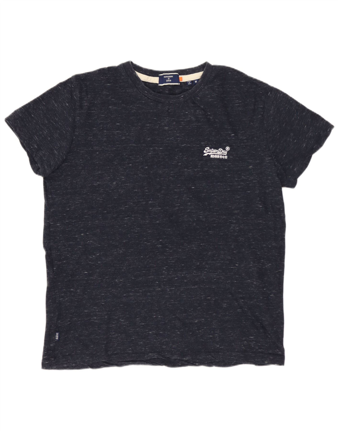 SUPERDRY Herre T-shirt Top Medium Navyblå Flecked Bomuld
