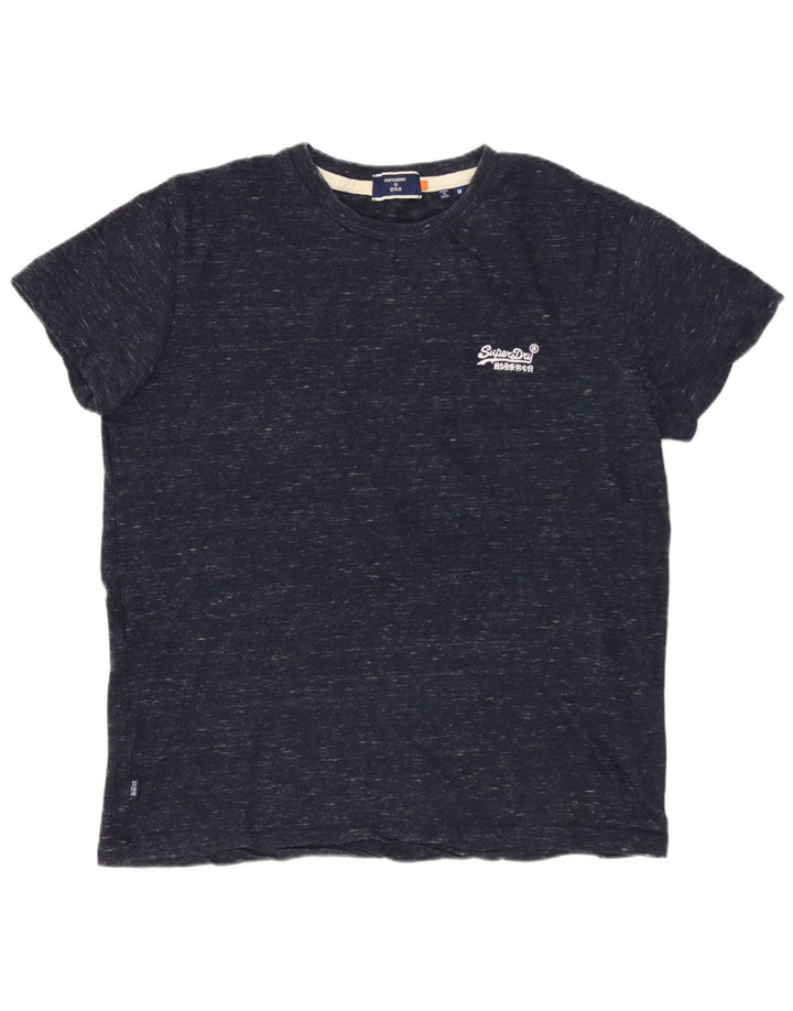SUPERDRY Herre T-shirt Top Medium Navyblå Flecked Bomuld