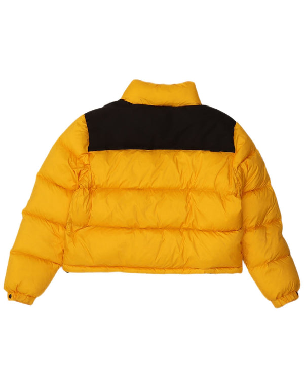 Superdry Womens Crop Padded Jacket UK 16 Large Yellow Colourblock Nylon