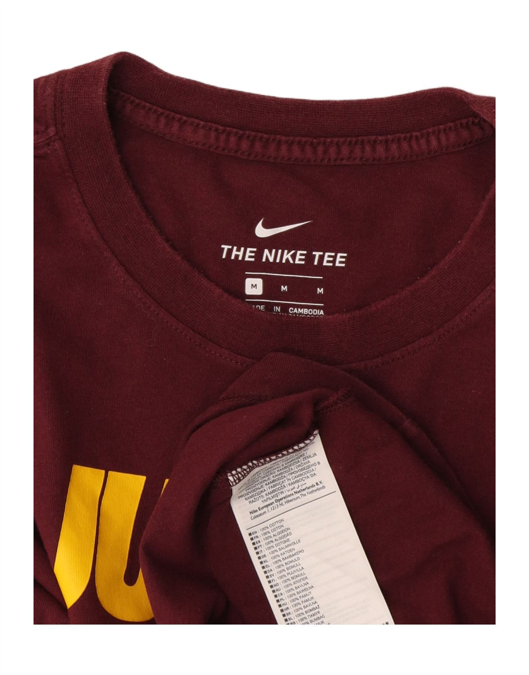 Nike Herre grafisk T-shirt Top Medium Bourgogne bomuld