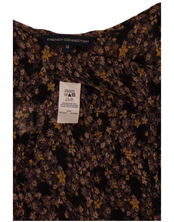 French Connection Dame Se Through Shirt Bluse UK 10 Small Multicolored