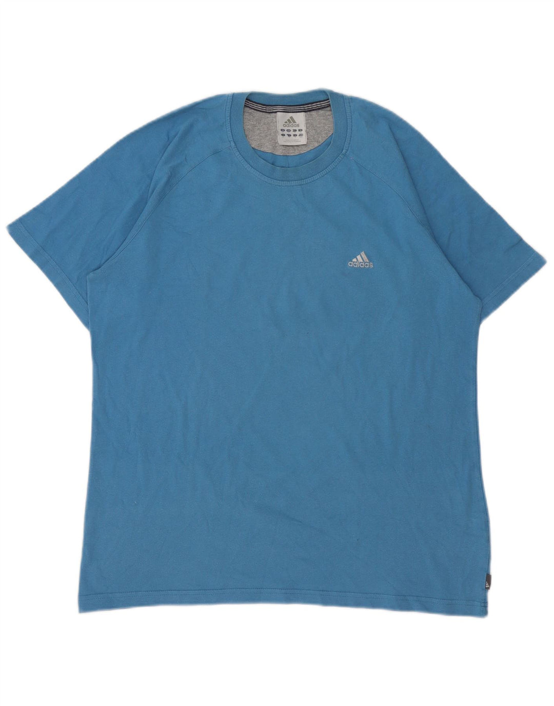 Adidas T-shirt top mellemblå bomuld til mænd