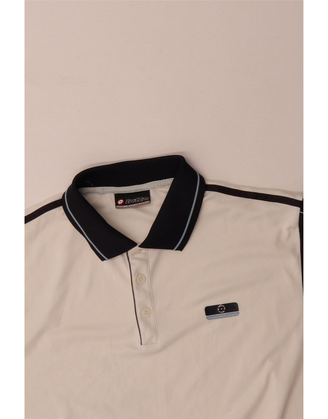 Lotto Herre Polo Shirt Large Off White Colourblock
