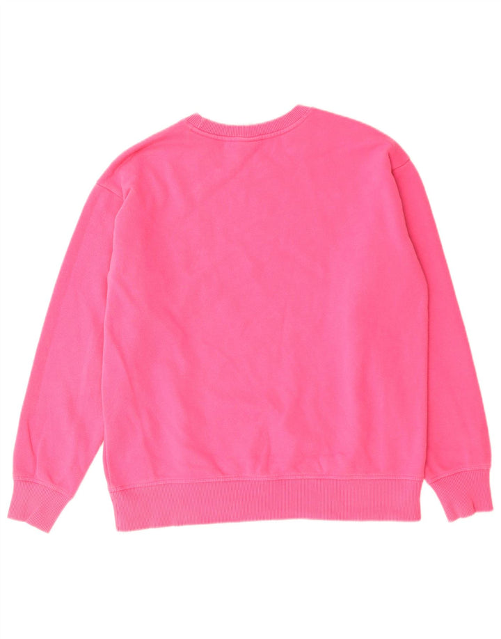 Champion Womens Oversized Sweatshirt Jumper UK 10 Small Pink Bomuld