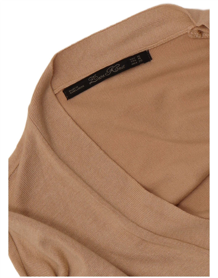 Zara Dame Oversized Batwing Åben Cardigan Sweater UK 14 Medium Beige