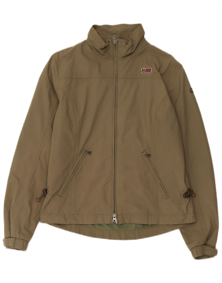 Napapijri Dame Regnjakke UK 16 Stor Khaki Nylon