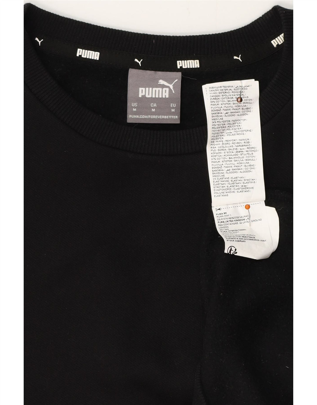 PUMA Sweatshirt til mænd Medium Sort bomuld