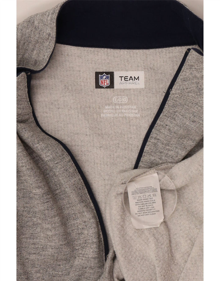 NFL Herre Denver Broncos Zip Neck Sweatshirt Jumper Large Grå Flecked