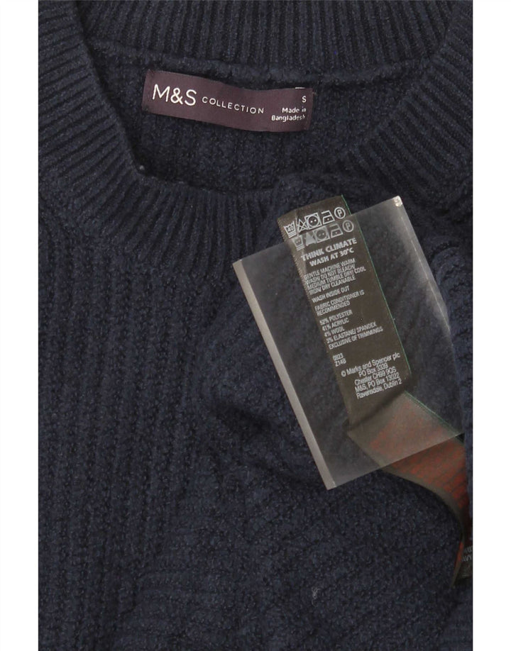 Marks & Spencer Langærmet Jumperkjole til kvinder Lille marineblå polyester