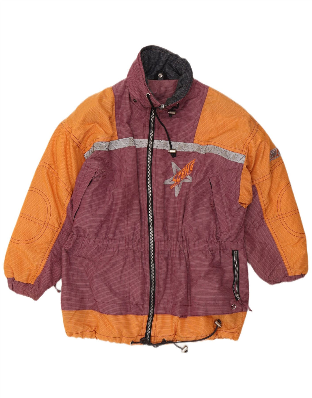 C&A Herre skijakke UK 36 Small Orange Colourblock Nylon