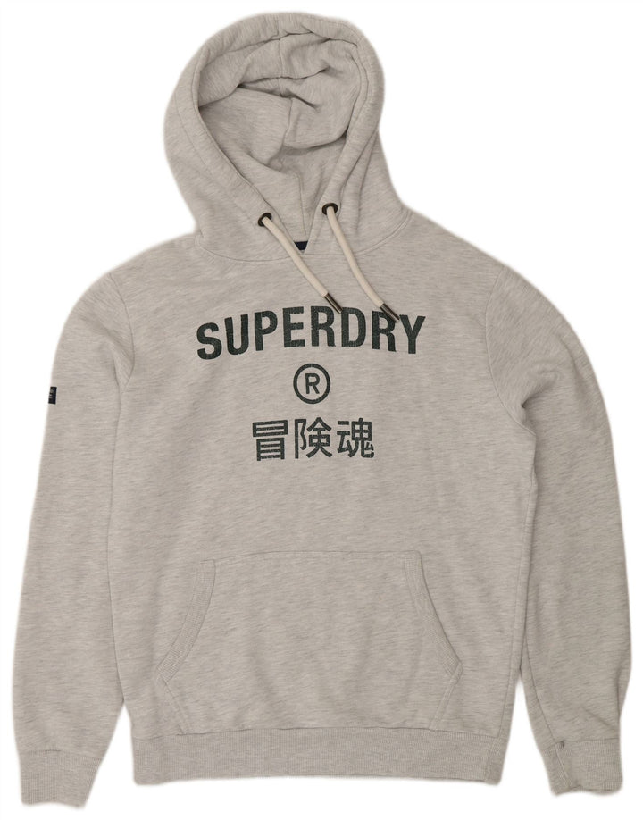 Superdry Grafisk hættetrøje til mænd mellemgrå bomuld
