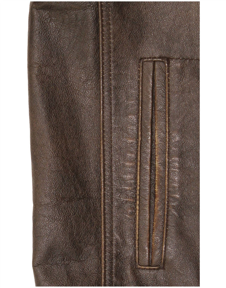 Route 66 Herre Læderjakke UK 40 Stor Brun Læder