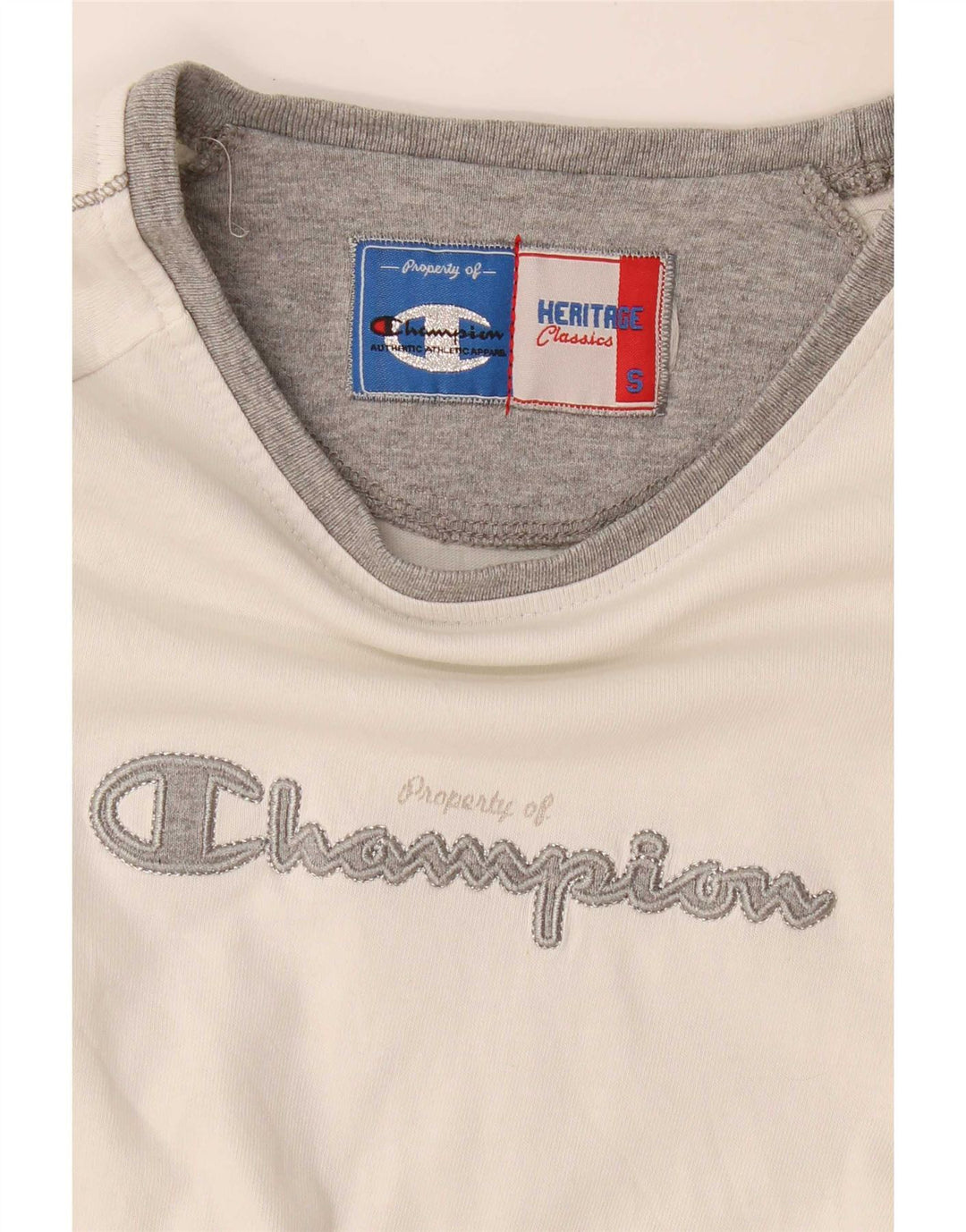 Champion Womens Heritage Classics Grafisk Top Langærmet UK 8 Small White