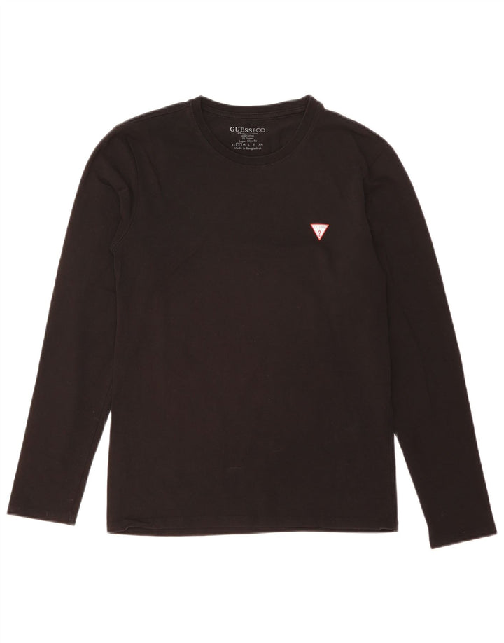 Guess Herre Super Slim Fit Top Langærmet Lille Sort Bomuld