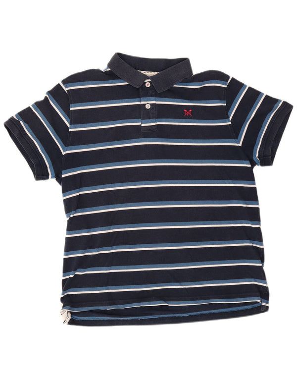 Besætningstøj Herre poloshirt XL marineblå stribet bomuld