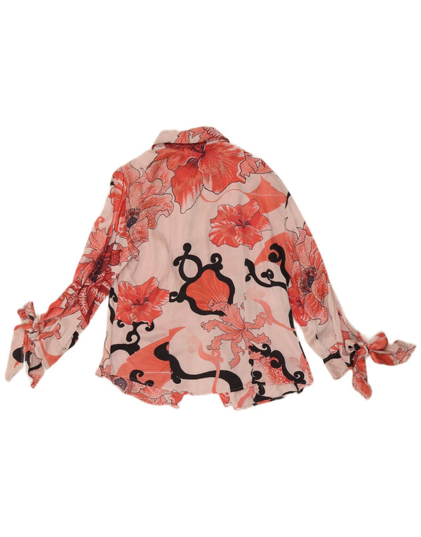 Just Cavalli Dame Shirt Bluse UK 10 Small Pink Floral