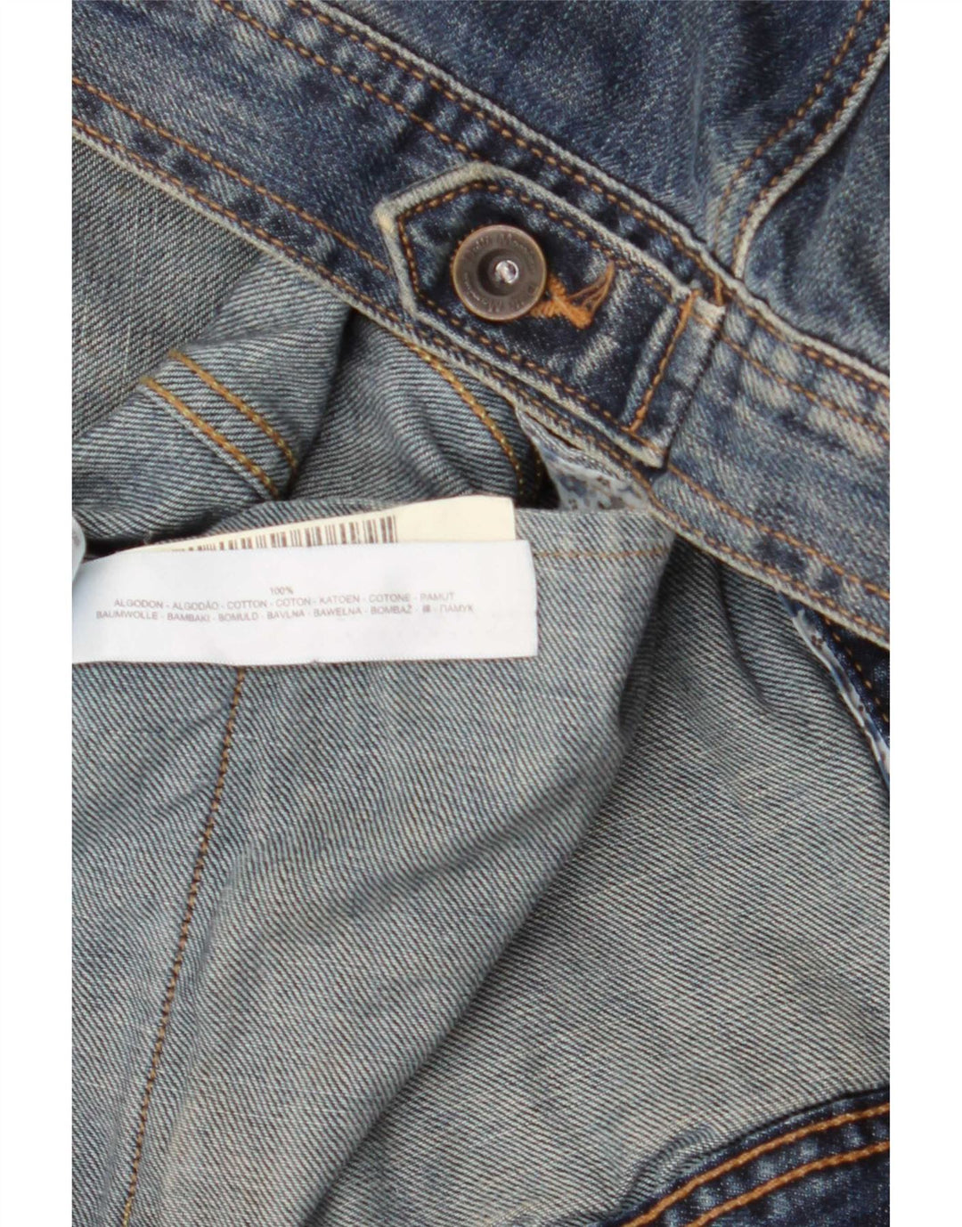 Massimo Dutti Dame denimjakke UK 14 Stor Blå Bomuld