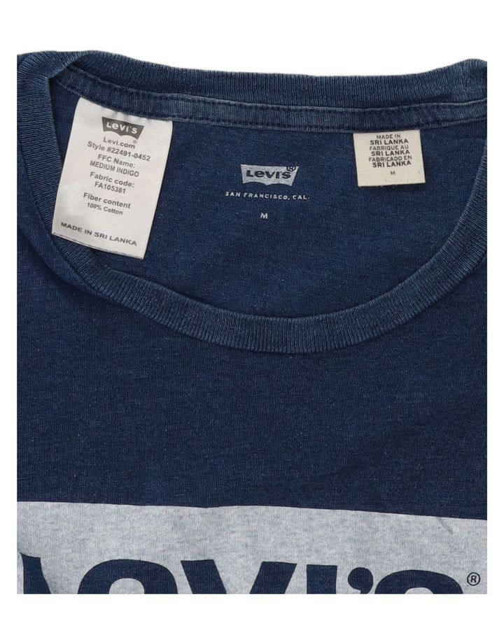 LEVI'S Mens Graphic T-Shirt Top Medium Blue Cotton Vintage Levi's and Second-Hand Levi's from Messina Hembry 