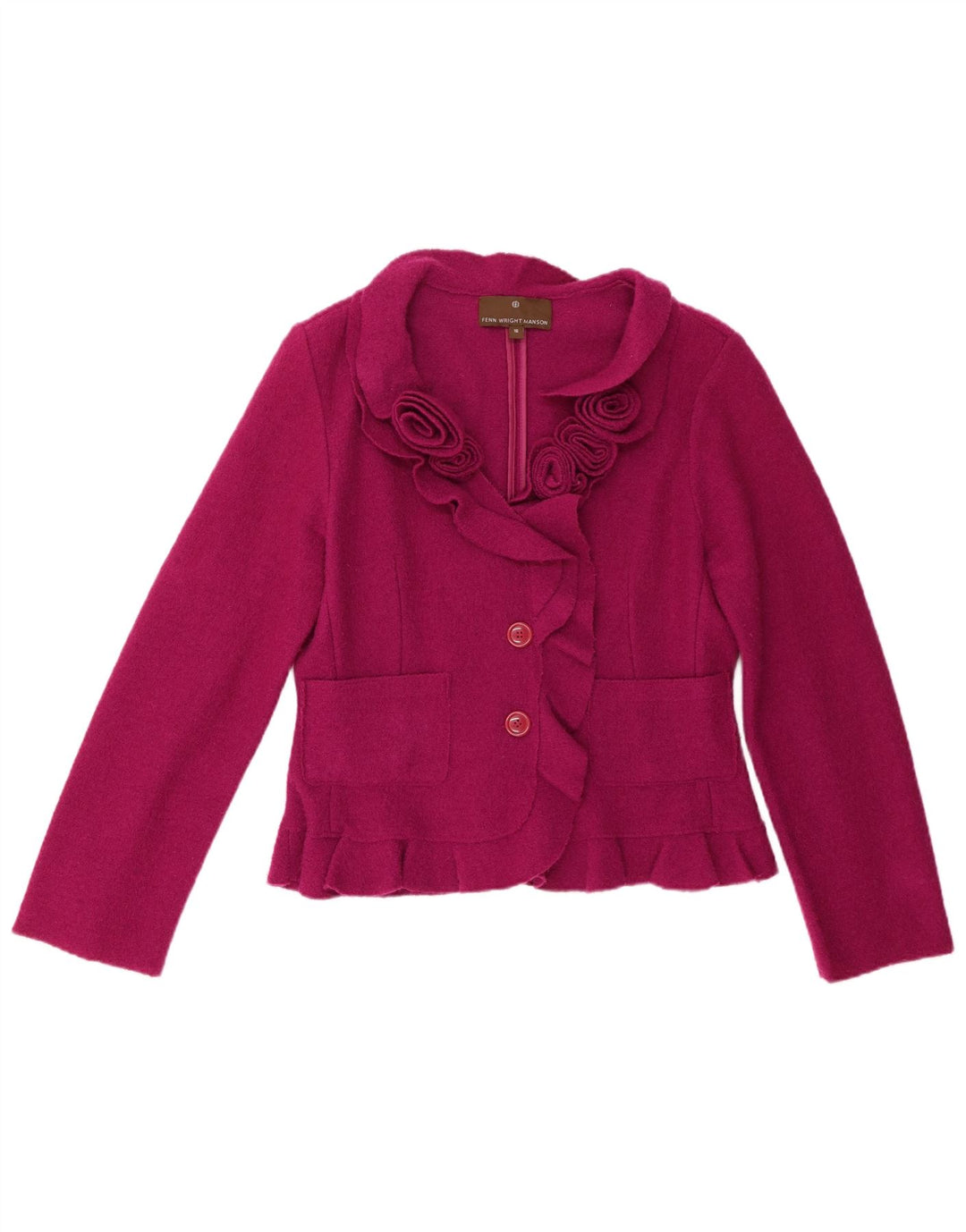 Fenn Wright Manson Dame 2 Button Blazer Jacket UK 16 Large Pink Floral