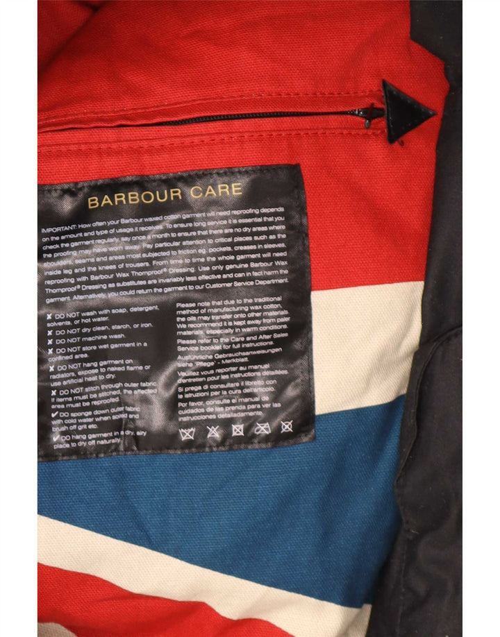 Barbour Herre vokset bomuldsjakke UK 44 2XL Sort bomuld
