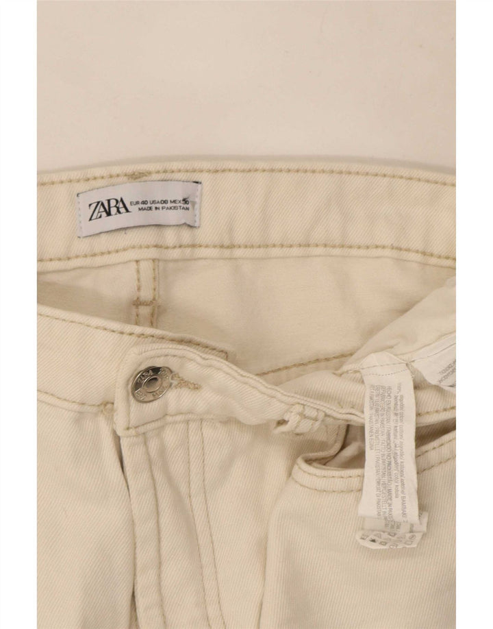 Zara Dame Straight Jeans EU 40 Medium W30 L27 Hvid Bomuld