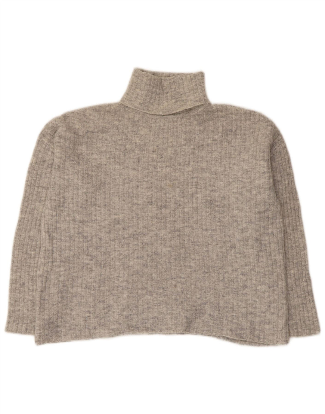 Massimo Dutti Dame Oversized Roll Neck Jumper Sweater UK 10 Small Grey