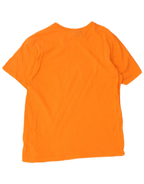 Kappa Dame Grafisk T-Shirt Top UK 14 Medium Orange Bomuld