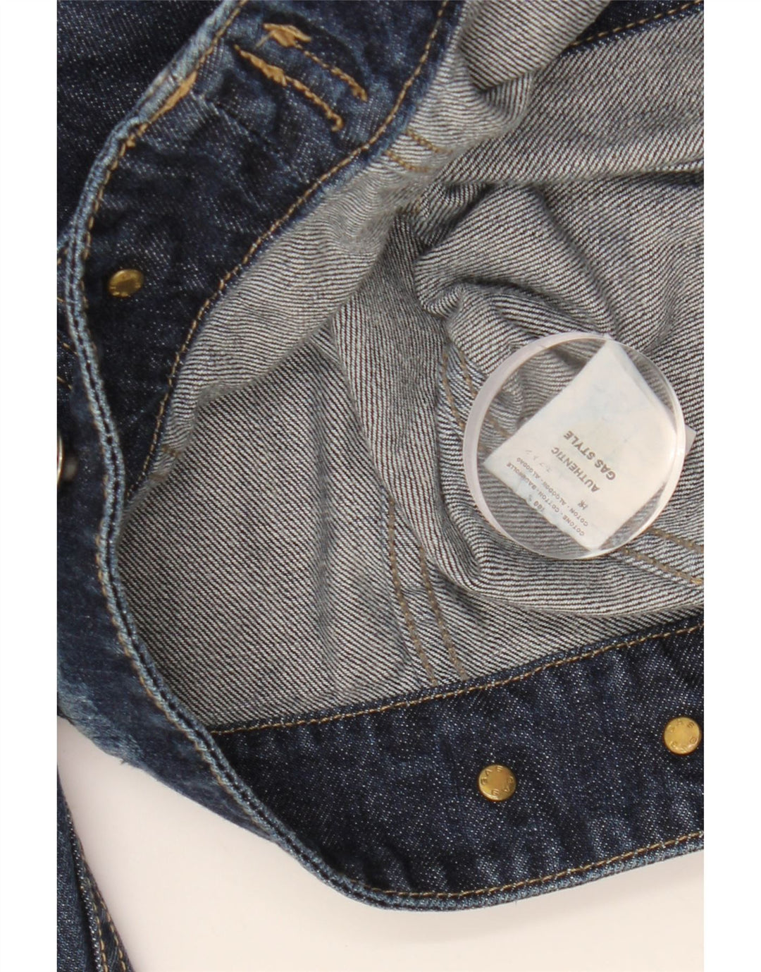 GAS Dame Crop Denim Jacket UK 10 Small Blue Cotton