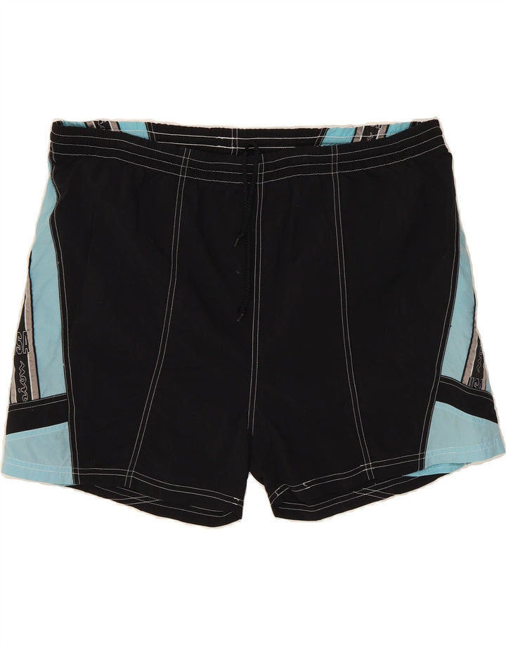 CHAMPION Mens Graphic Swimming Shorts 2XL  Black Colourblock Polyamide Vintage Champion and Second-Hand Champion from Messina Hembry 