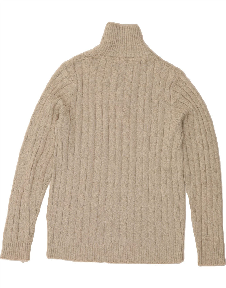 GLOBE TROTTER Mens Zip Neck Jumper Sweater Medium Beige Cotton Vintage Globe Trotter and Second-Hand Globe Trotter from Messina Hembry 