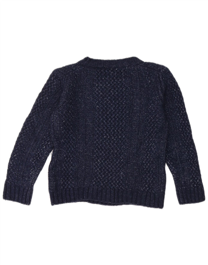 Massimo Dutti Dame Boat Neck Jumper Sweater UK 12 Medium Navy Blue