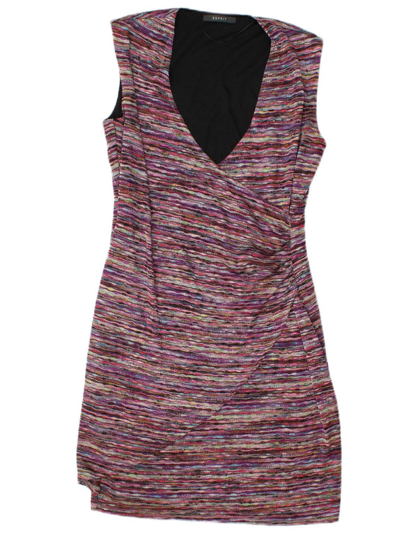 Esprit Kvinders Ærmeløs Skede Kjole UK 12 Medium Flerfarvet Stribet