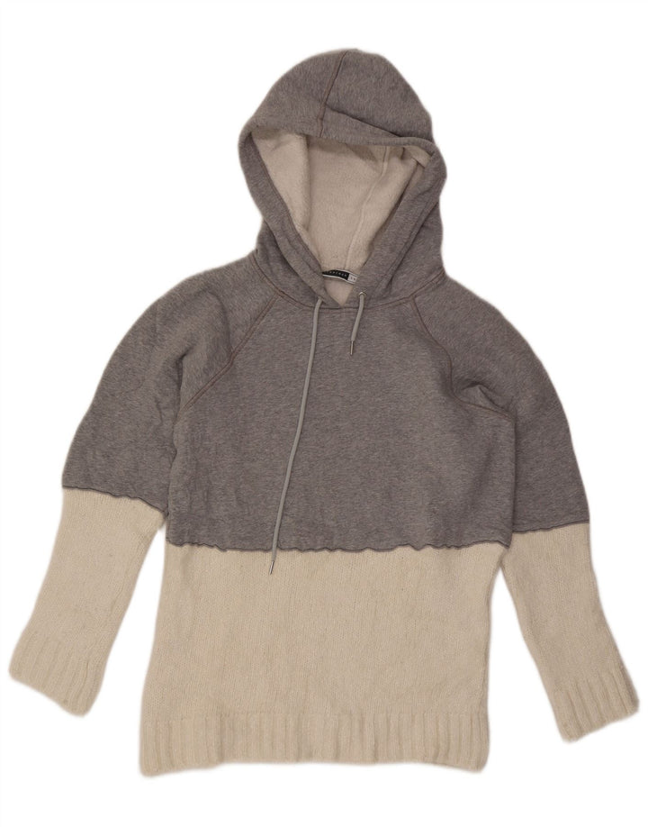 Sportmax Dame Hoodie Jumper UK 14 Medium Grey Colourblock