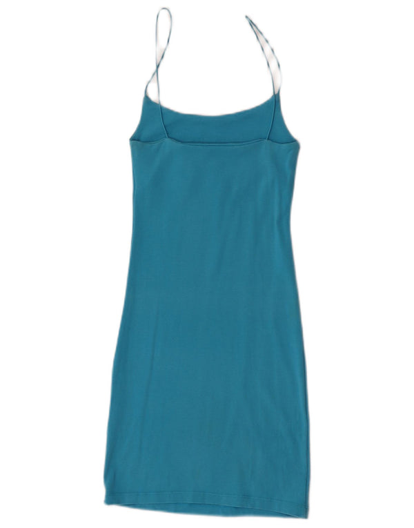 Zara Womens Slip Dress UK 8 Small Blue Cotton