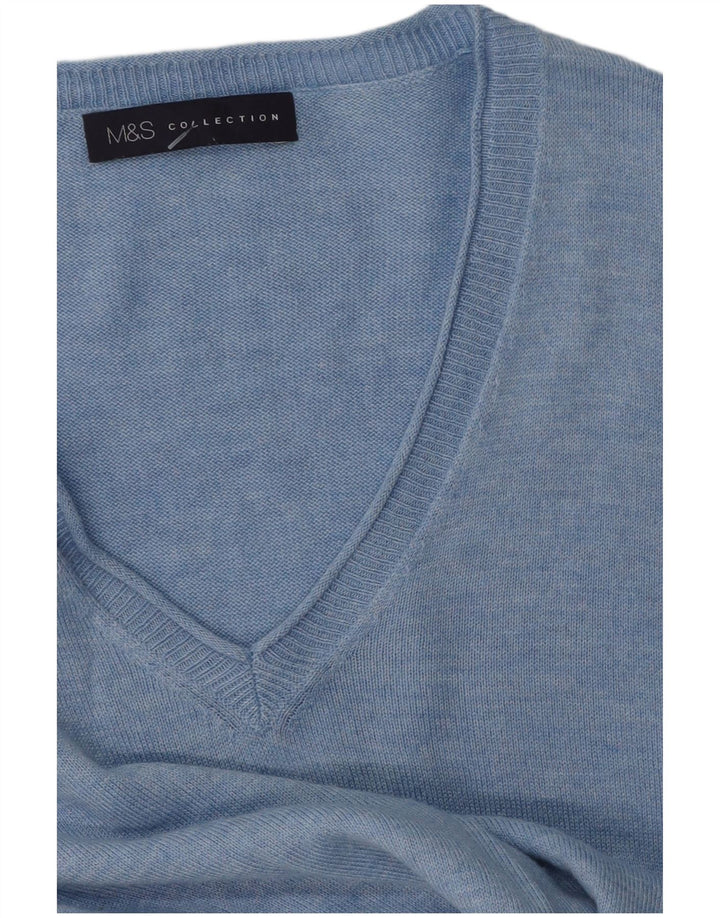 Marks & Spencer Dame V-hals sweater UK 14 Medium Blue