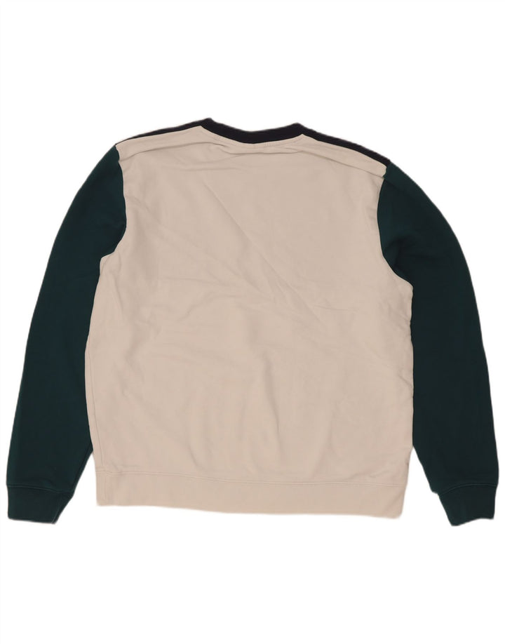 Lacoste Herre Sweatshirt Jumper Størrelse 5 Stor Hvid Colourblock Bomuld