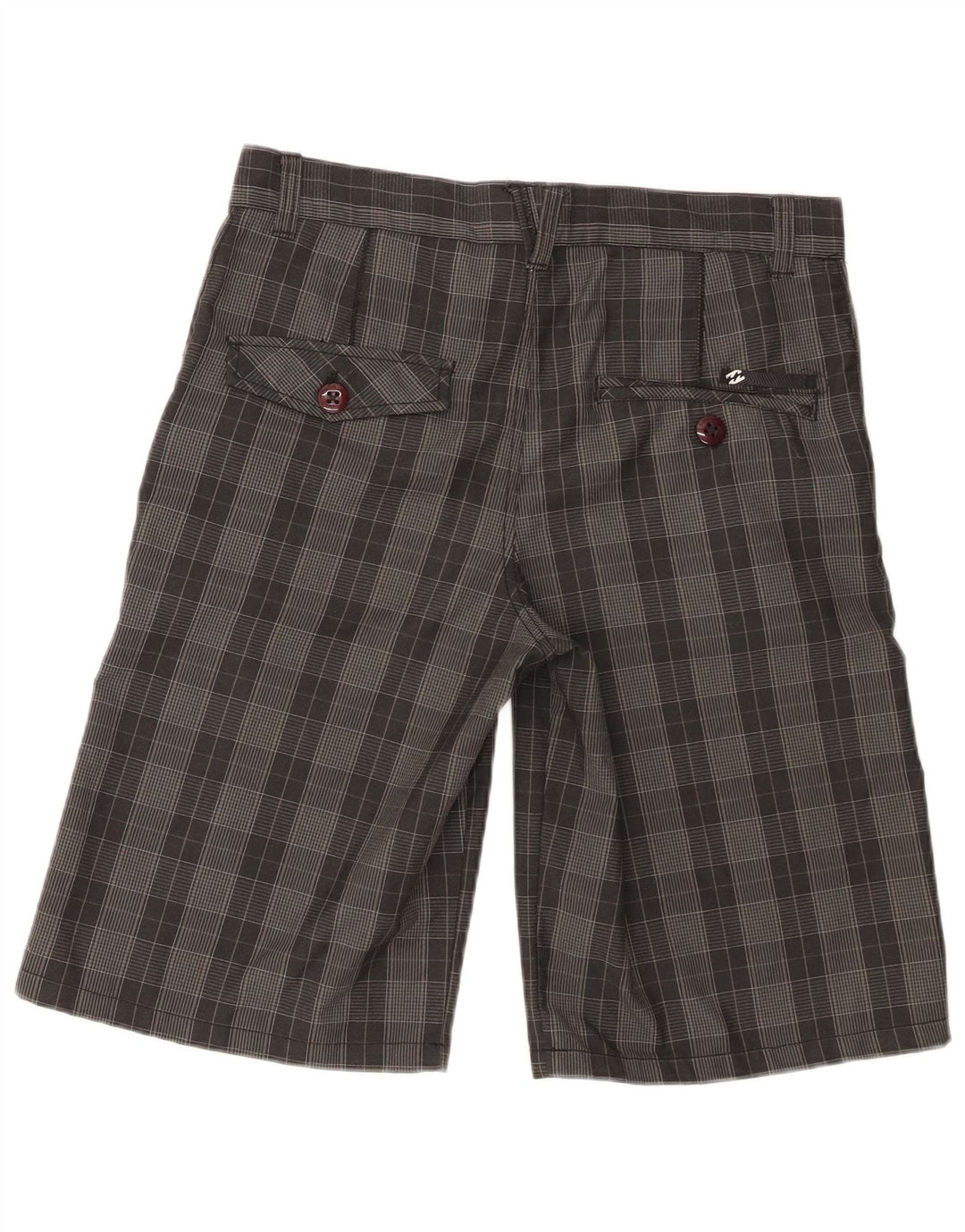 Billabong Boys Chino Shorts 15-16 år W32 Grå ternet polyester