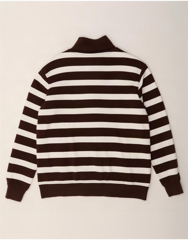 Marks & Spencer Dame Sweatshirt Jumper UK 12 Mellem brun stribet